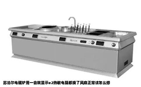 苏泊尔电磁炉用一会就显示e2热敏电阻都换了风扇正常该怎么修