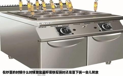 在炒菜的时候什么时候放盐最好是快起锅时还是菜下锅一会儿就放